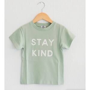 Polished Prints "Stay Kind" Pale Green Unisex Graphic Tee - 3T